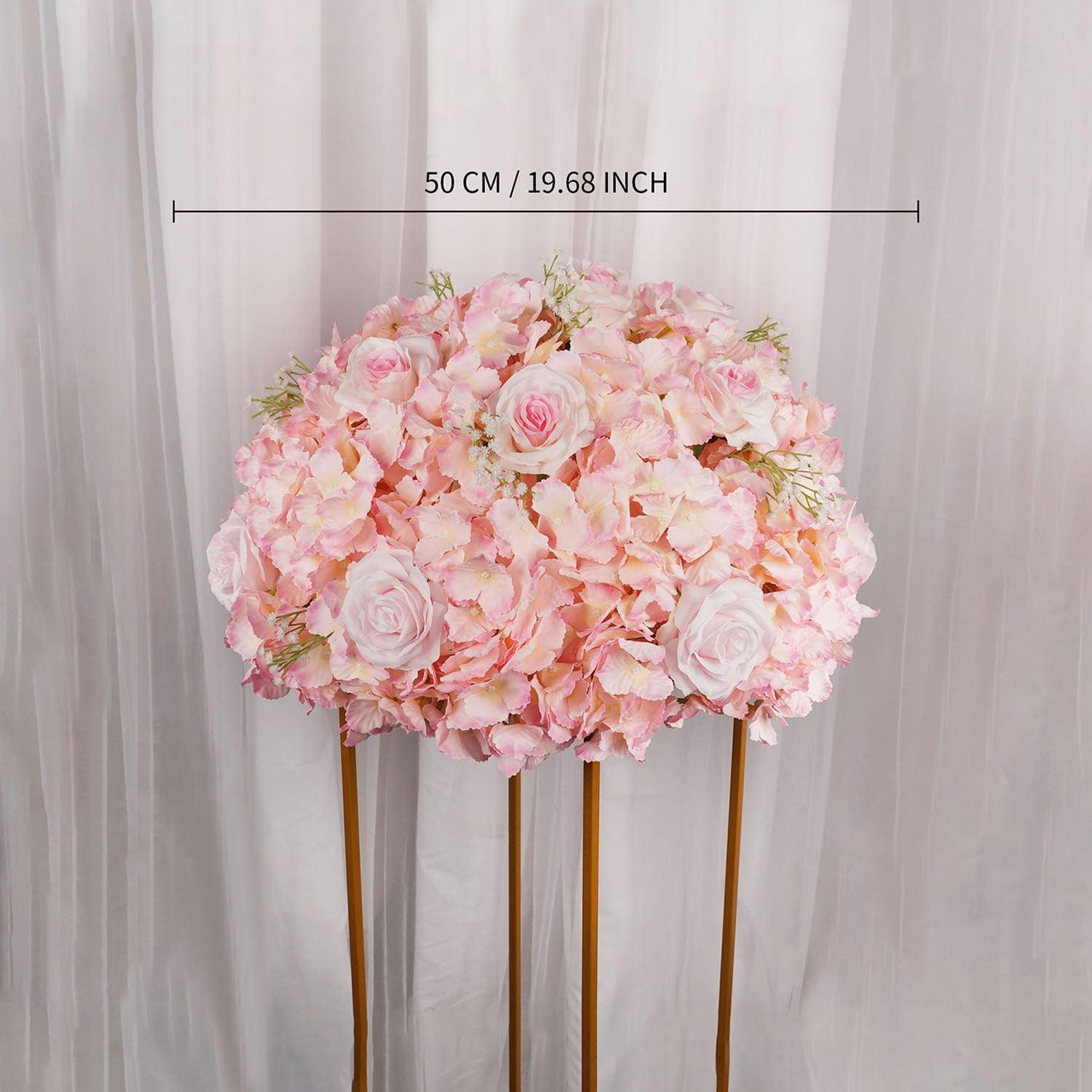 Artificial Pink Rose Hydrangea Bouquet Flower Ball 10 picture