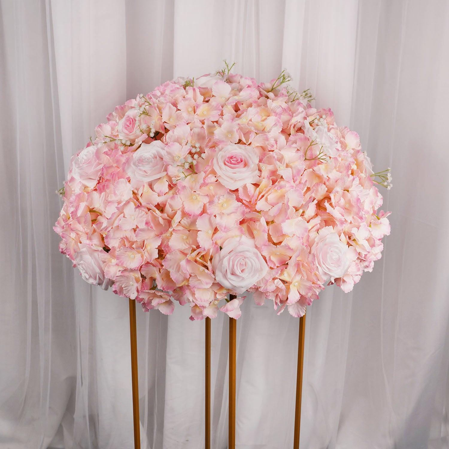 Artificial Pink Rose Hydrangea Bouquet Flower Ball 3 picture