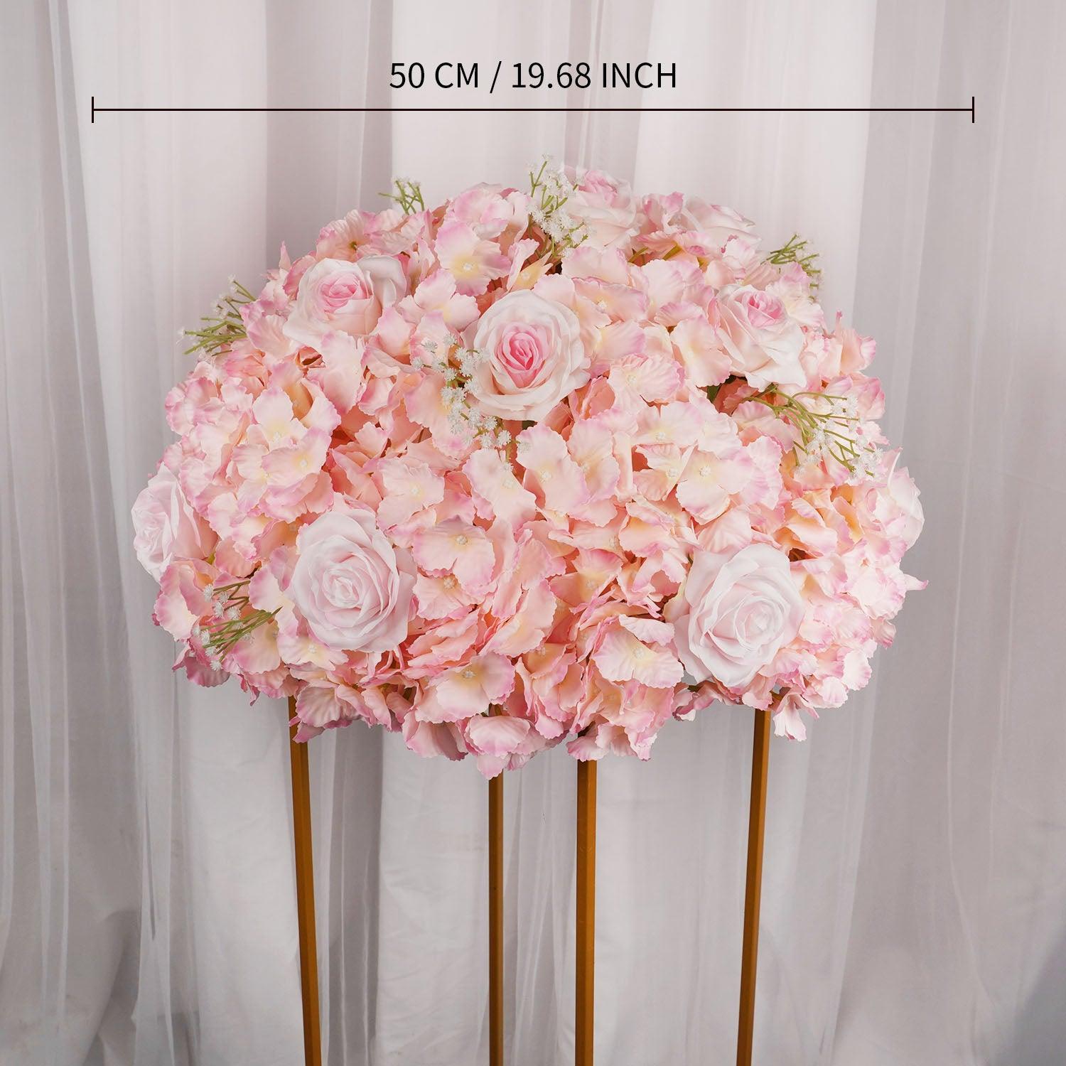 Artificial Pink Rose Hydrangea Bouquet Flower Ball 6 picture