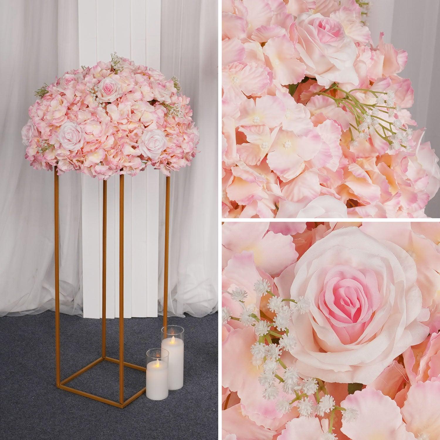 Artificial Pink Rose Hydrangea Bouquet Flower Ball 9 picture