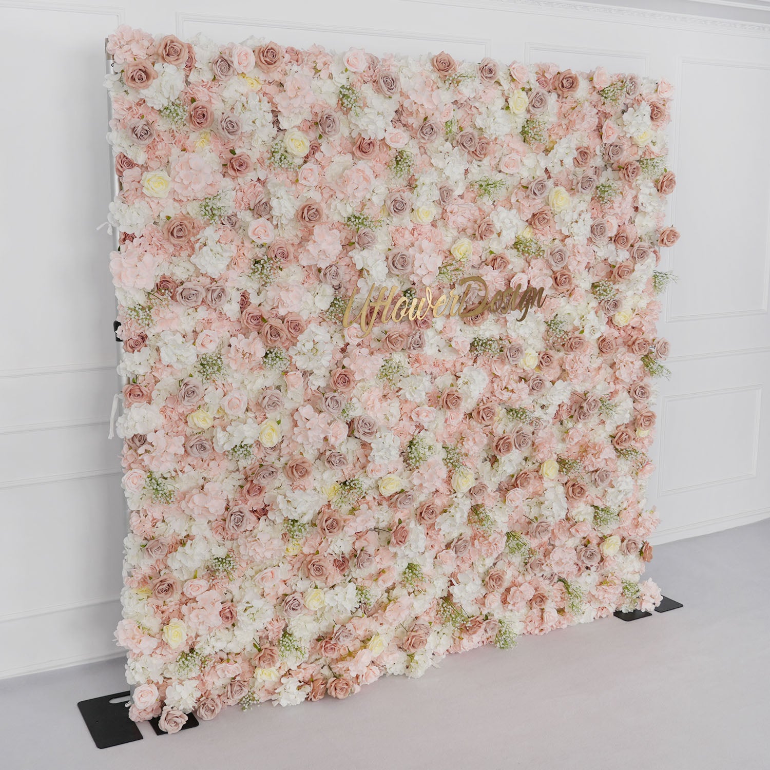 Artificial Pink White Rose 5D Wedding Flower Wall Figure 2
