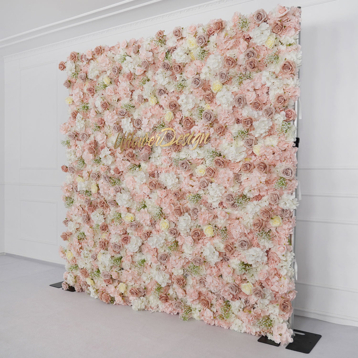 Artificial Pink White Rose 5D Wedding Flower Wall Figure 3