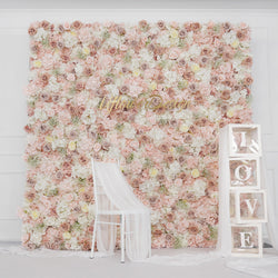 Artificial Pink White Rose 5D Wedding Flower Wall Figure 6