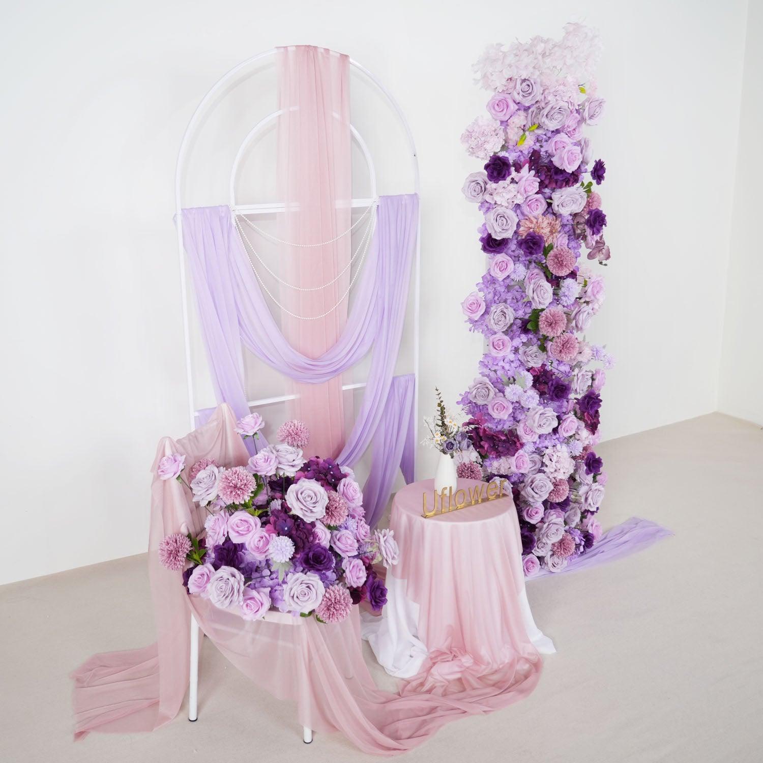 Artificial Purple Roses Luxury 5D Wedding Arch Decoration 2 picture