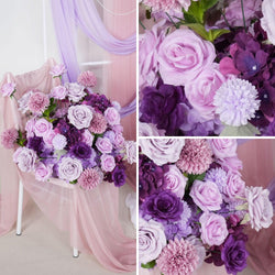 Artificial Purple Roses Luxury 5D Wedding Arch Decoration 6 picture