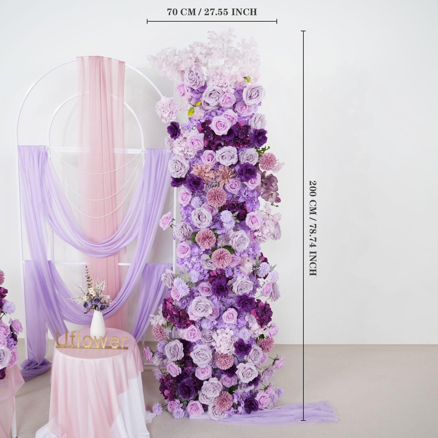 Artificial Purple Roses Luxury 5D Wedding Arch Decoration 8 picture
