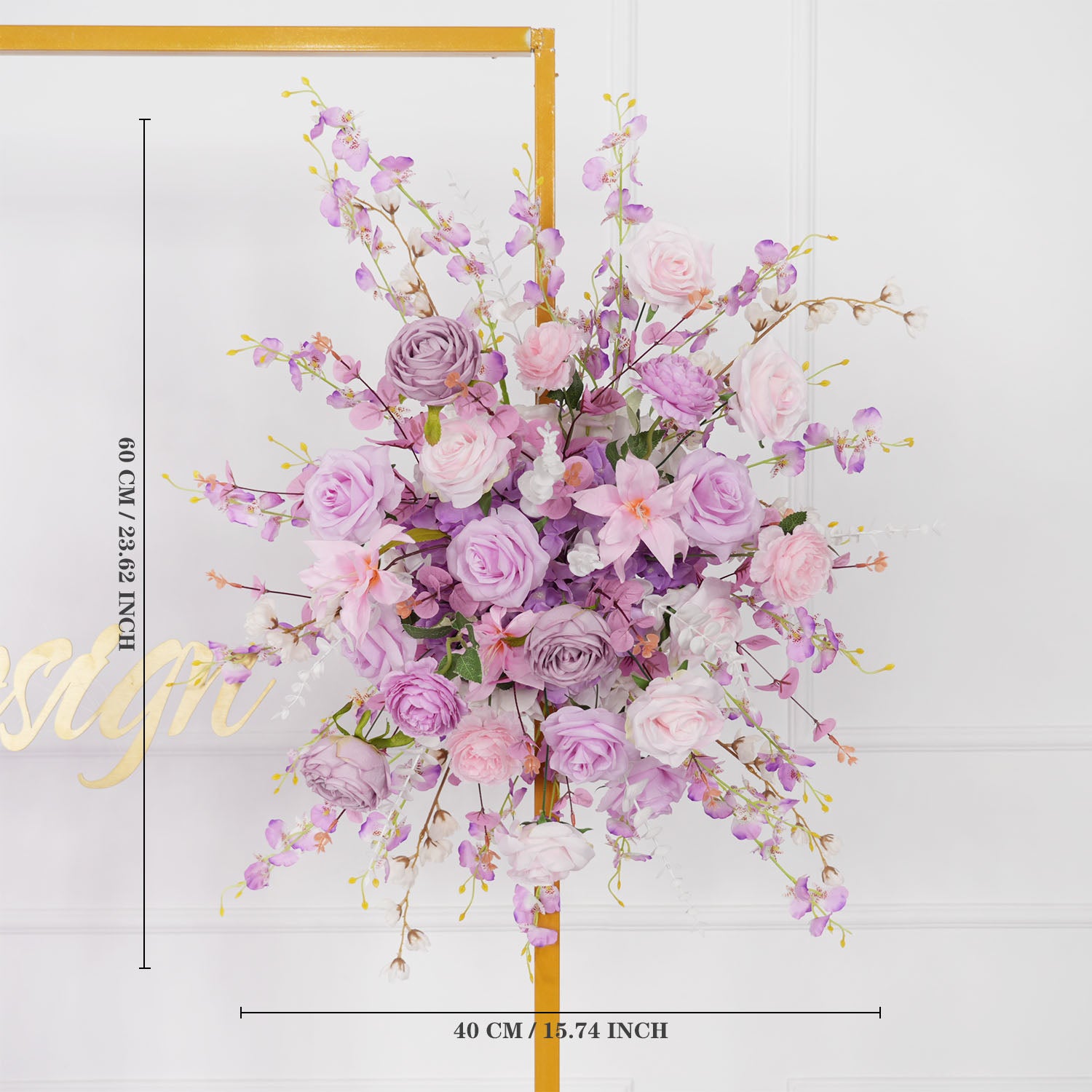 Artificial Purple Wedding KT Backdrop Flower Arch Decor picture 10