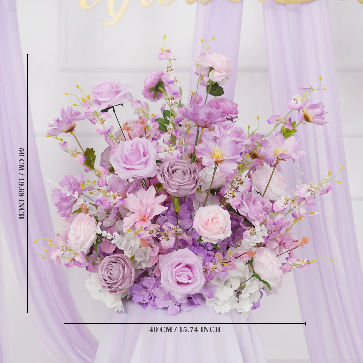 Artificial Purple Wedding KT Backdrop Flower Arch Decor picture 14