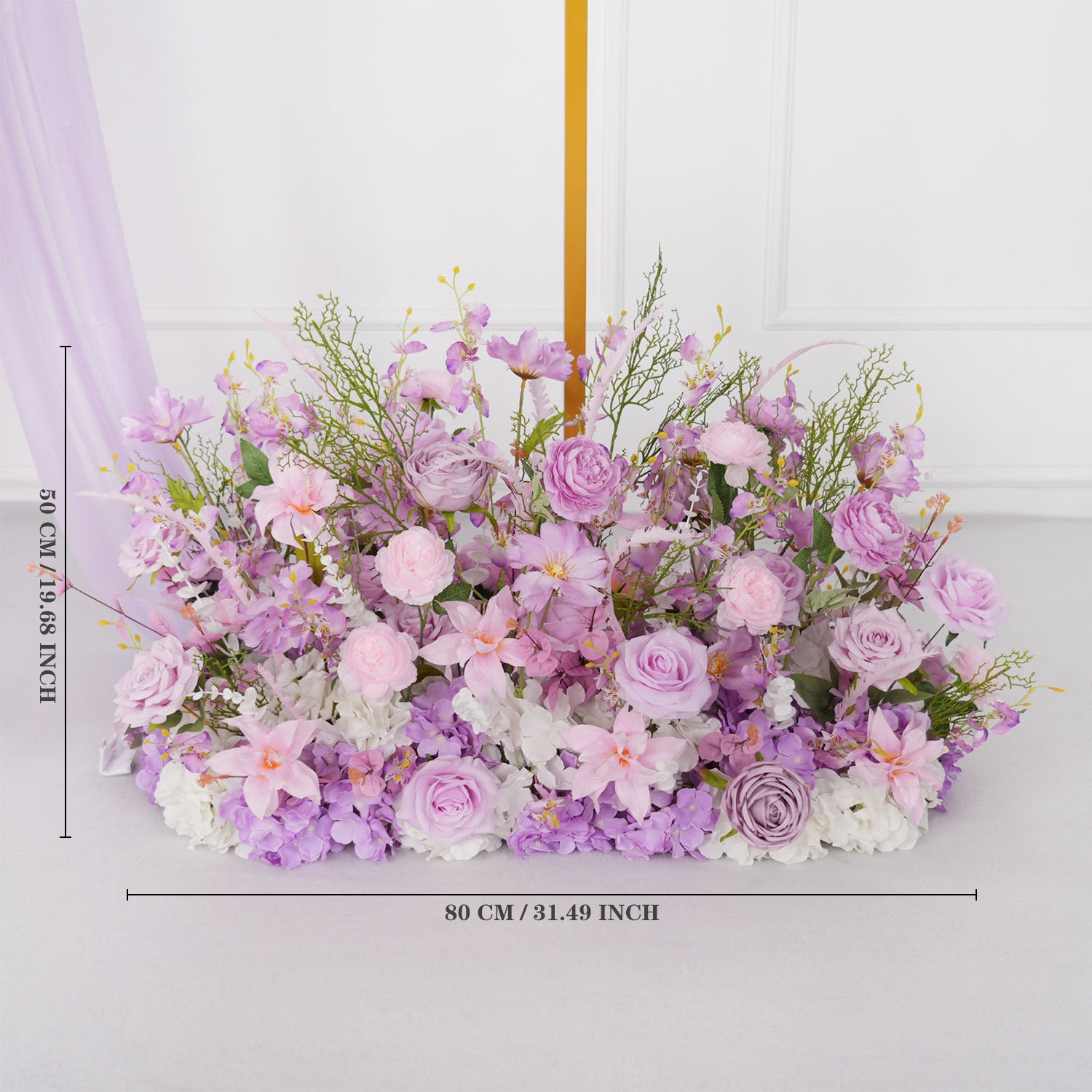 Artificial Purple Wedding KT Backdrop Flower Arch Decor picture 17