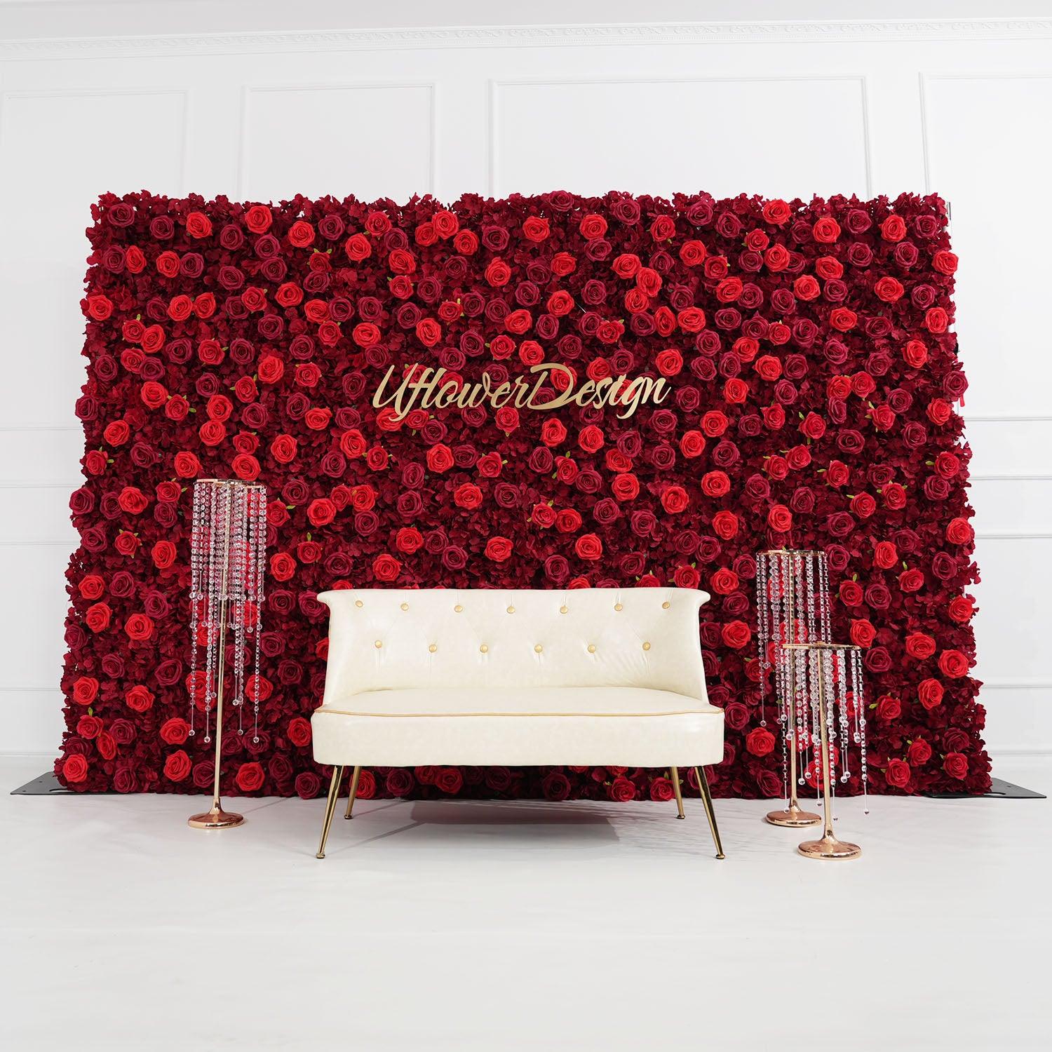 Artificial Red Rose Wedding Flower Wall  Decoration Figure 1