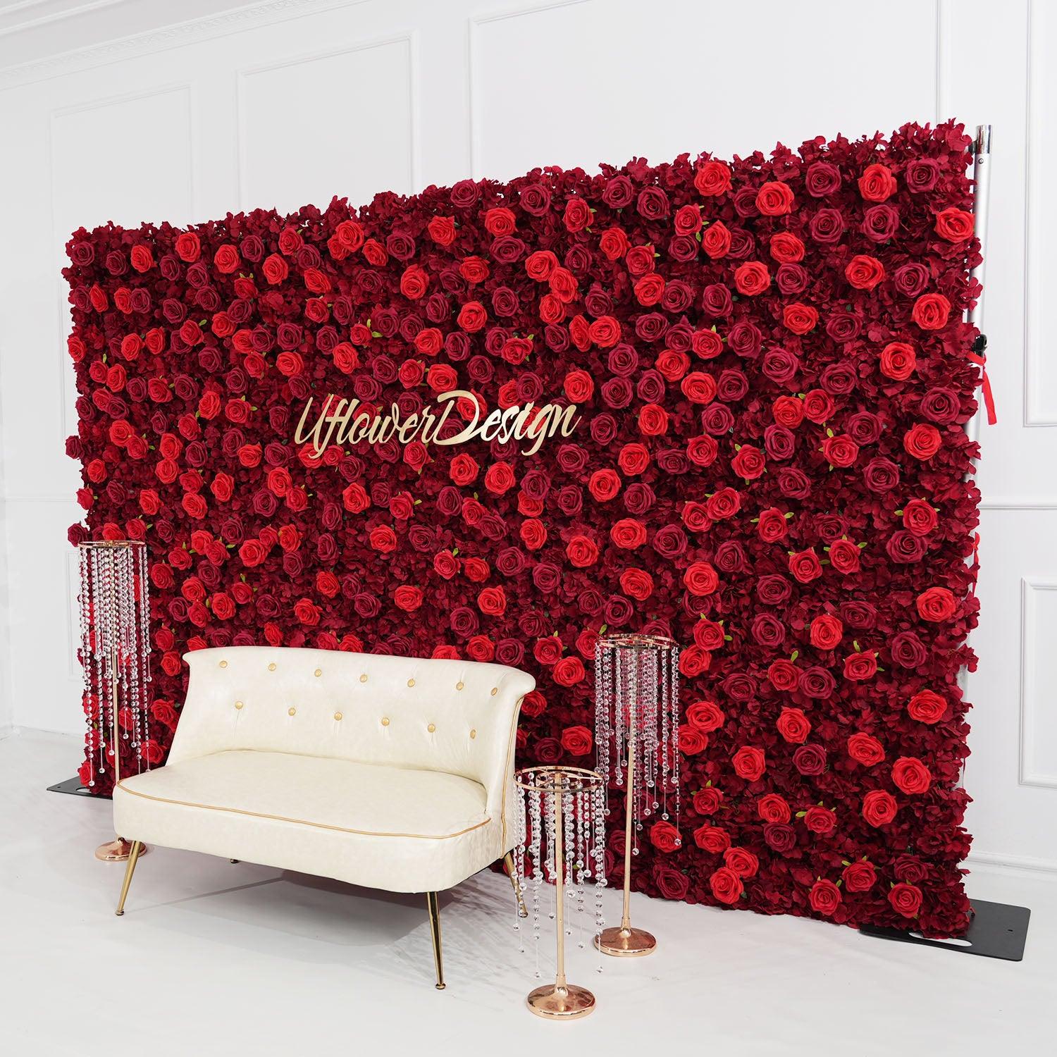 Artificial Red Rose Wedding Flower Wall  Decoration Figure 3