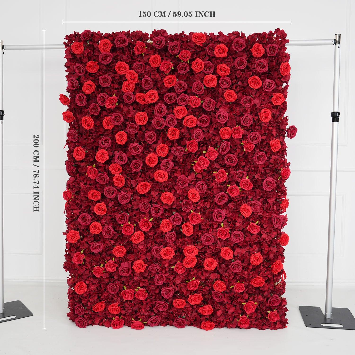 Artificial Red Rose Wedding Flower Wall  Decoration Figure 9