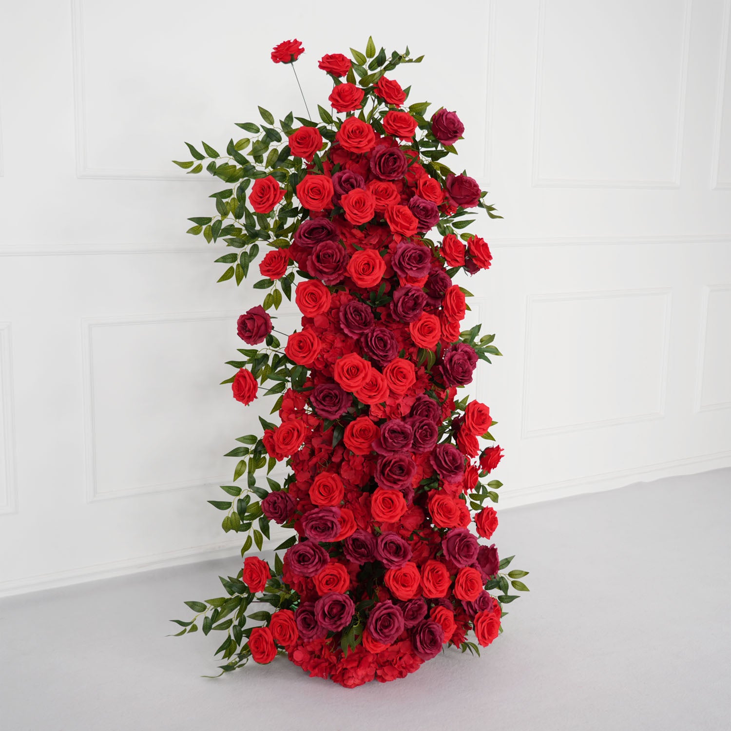 Artificial Red Rose Wedding KT Background  Board Decor Flower Row Picture 14