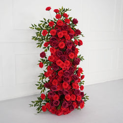 Artificial Red Rose Wedding KT Background  Board Decor Flower Row Picture 14