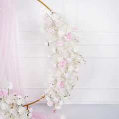 Artificial White Pink Rose Arch Flowers 3 picture