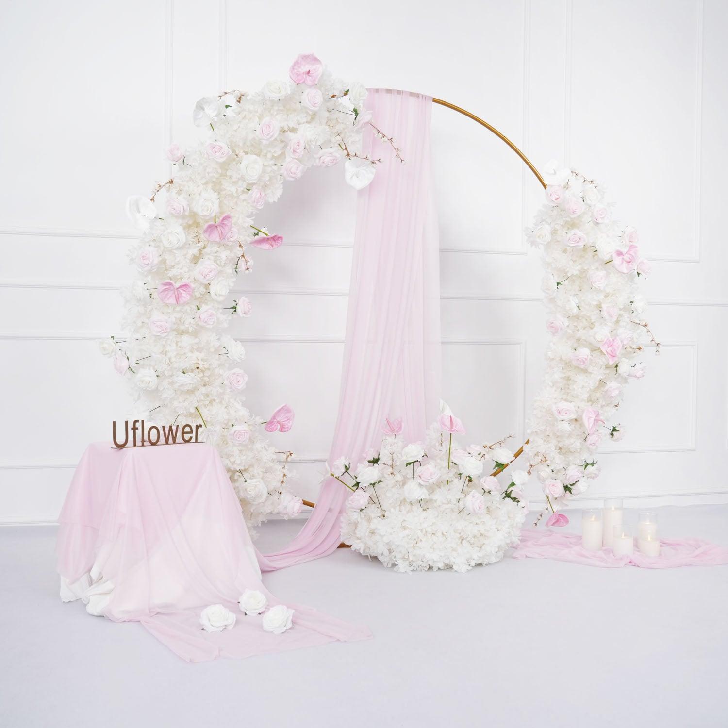 Artificial White Pink Rose Arch Flowers 5 picture