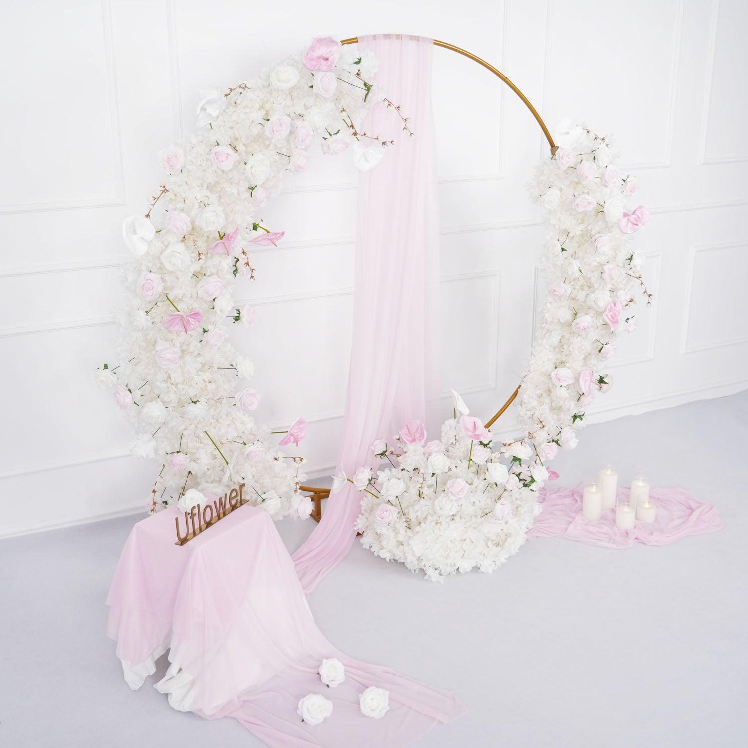 Artificial White Pink Rose Arch Flowers 6 picture