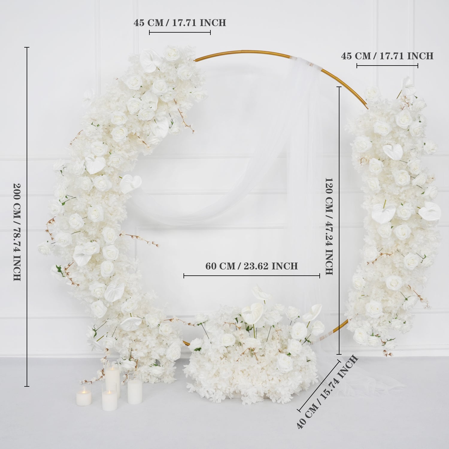 Artificial White Row Rose Cherry Blossom Flower Arch 1 picture