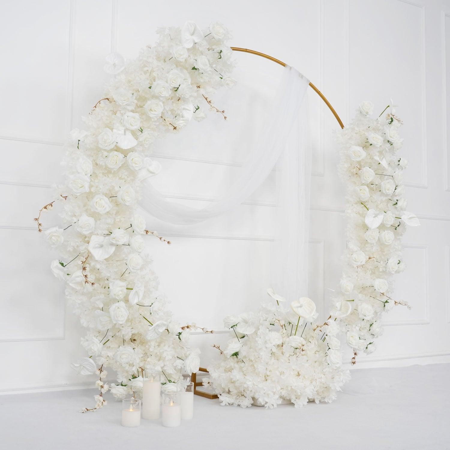 Artificial White Row Rose Cherry Blossom Flower Arch 2 picture