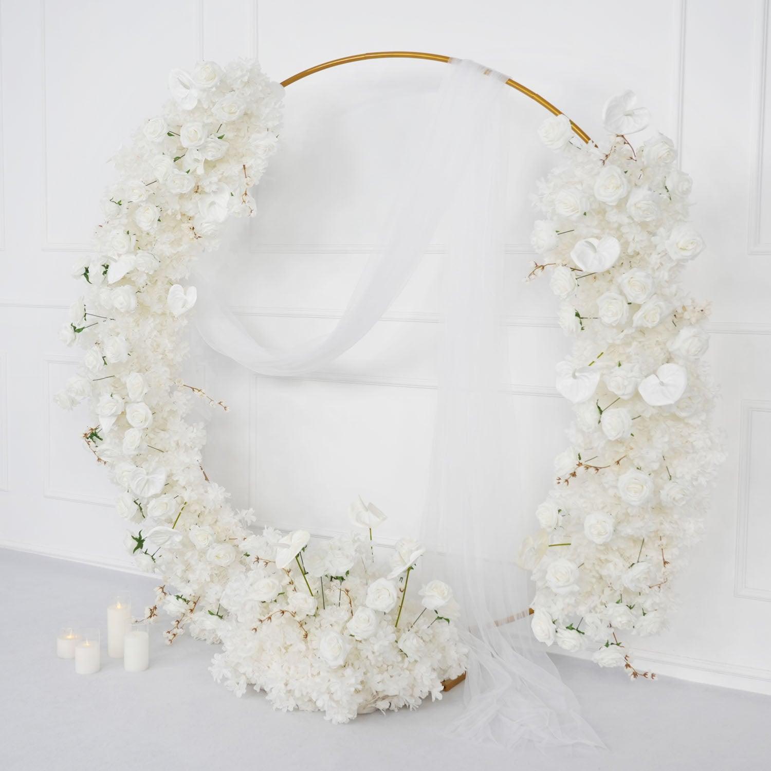 Artificial White Row Rose Cherry Blossom Flower Arch 3 picture