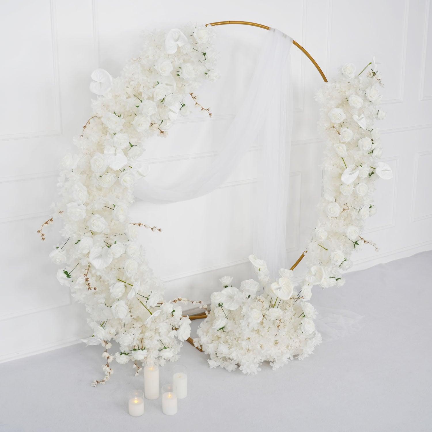 Artificial White Row Rose Cherry Blossom Flower Arch 4 picture
