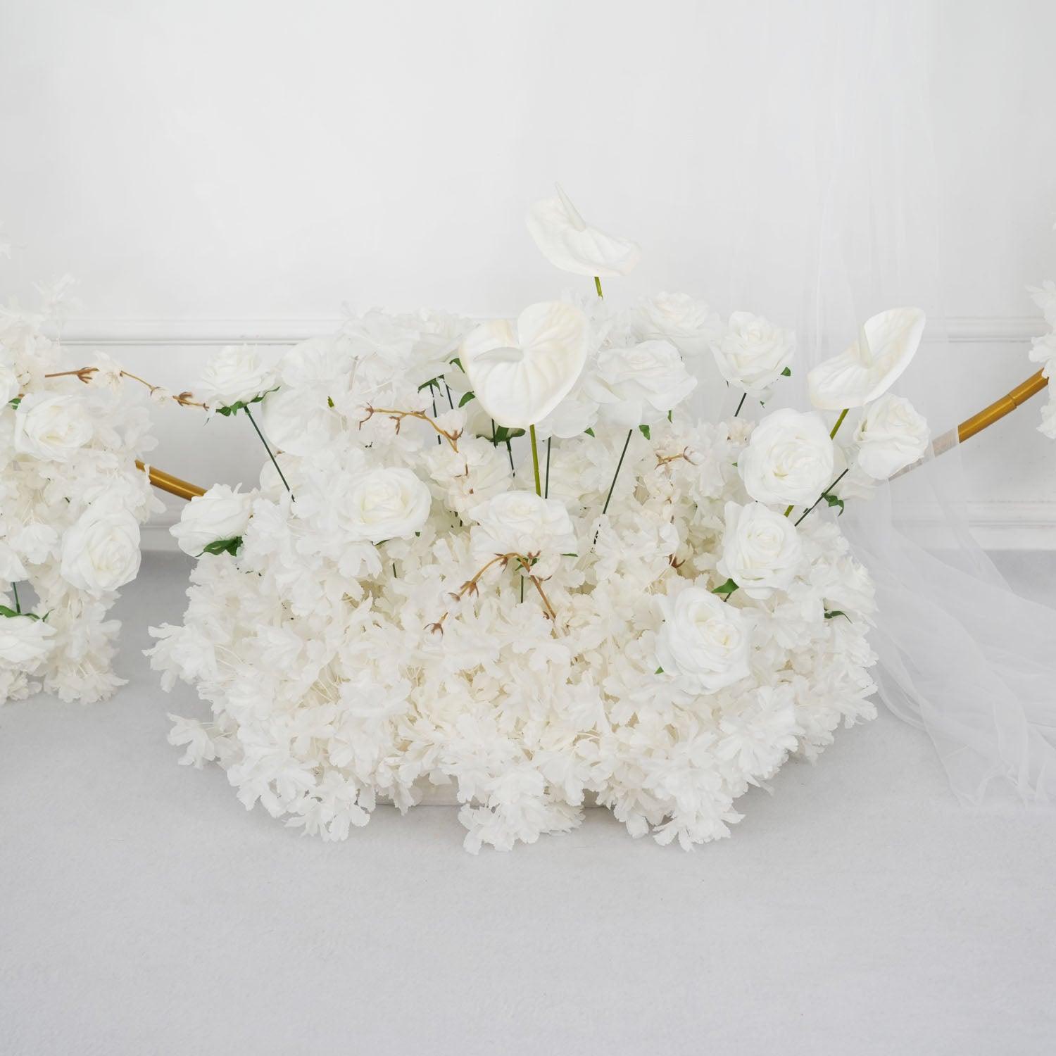 Artificial White Row Rose Cherry Blossom Flower Arch 7 picture