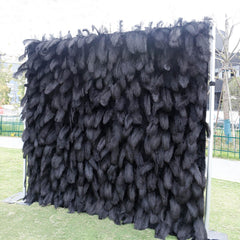 Black Feather Flower Wall Wedding Party Background Installation