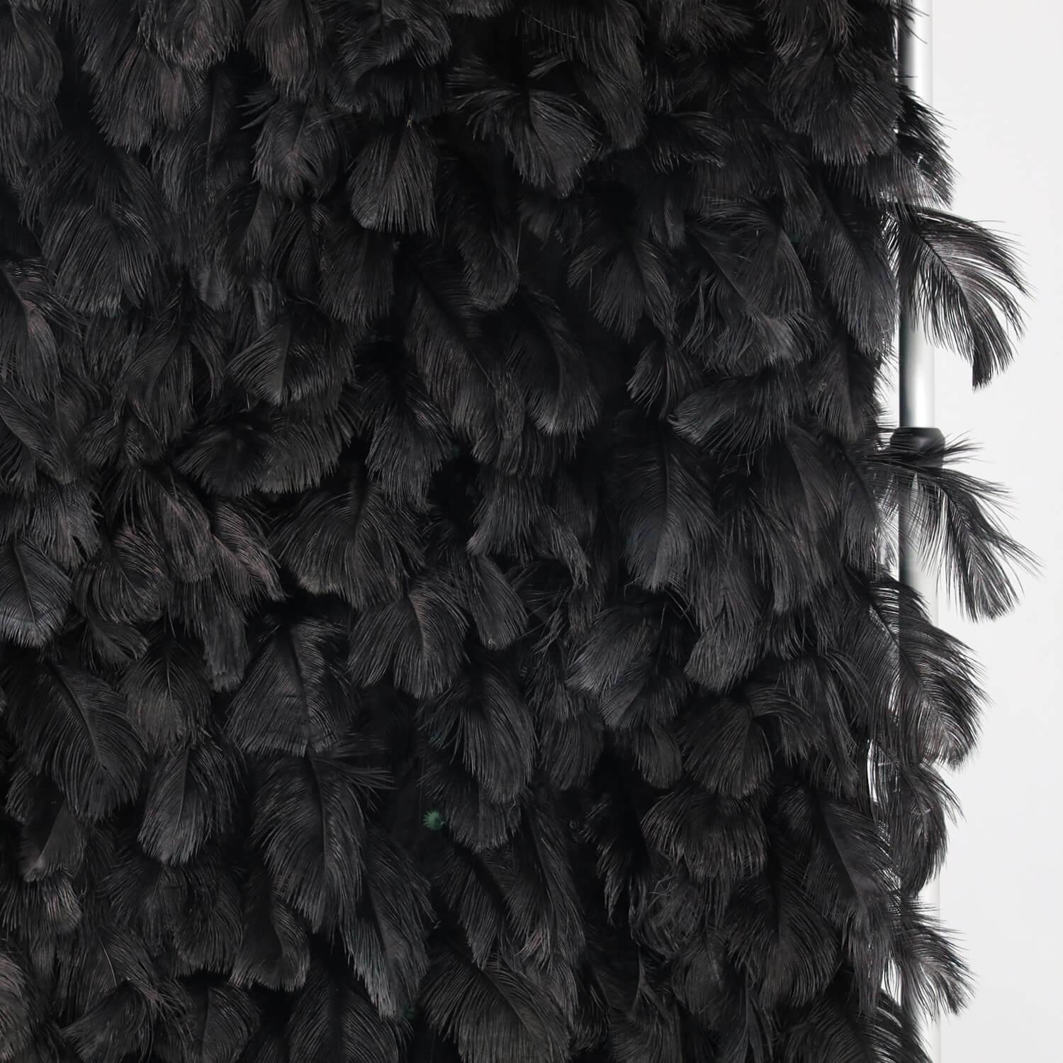 Black Feather Flower Wall Wedding Party Background Installation