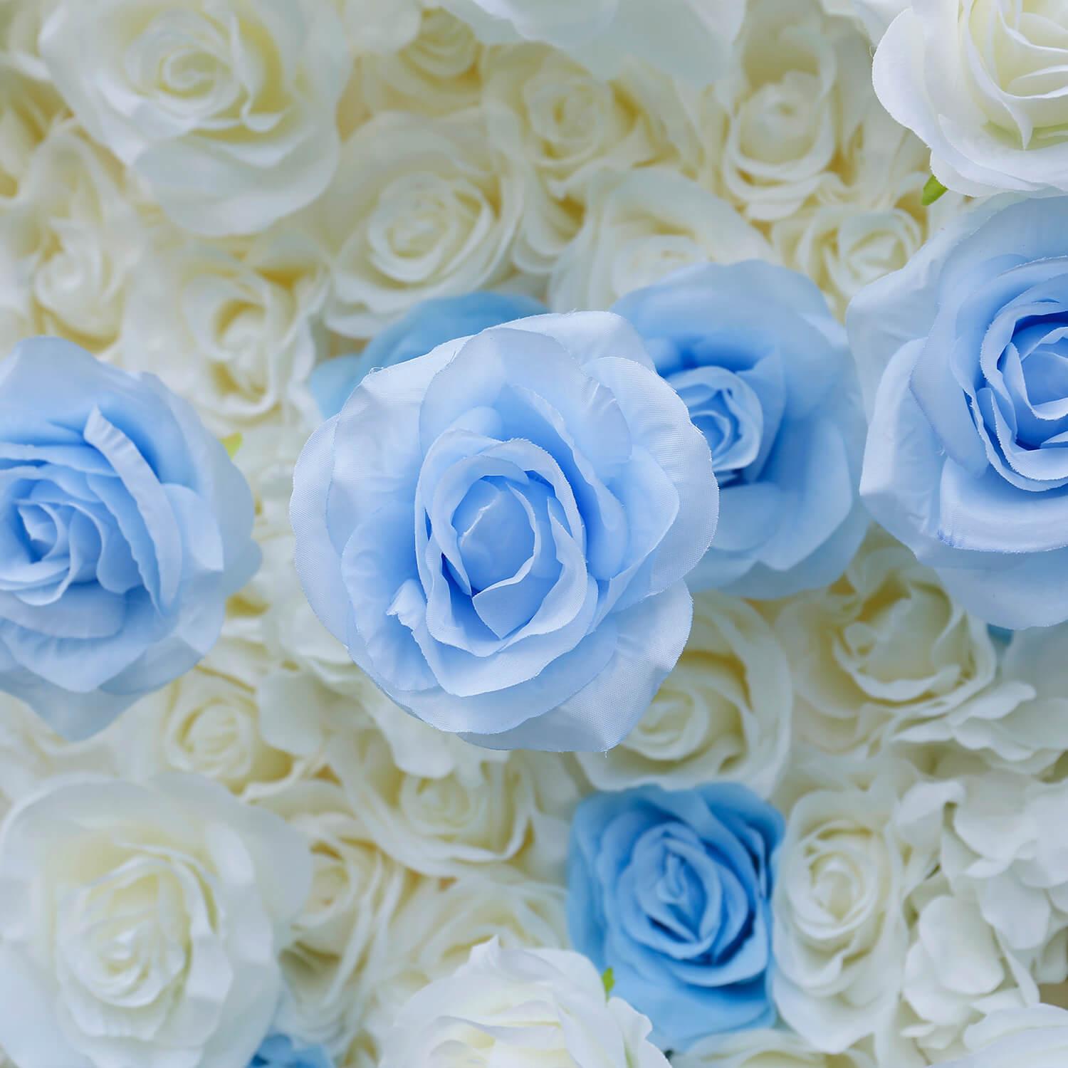 Simulated blue and white gradient flower wall background birthday wedding decoration