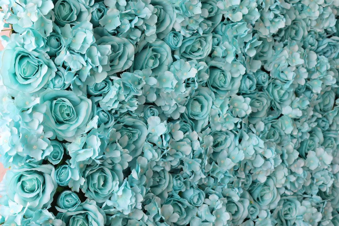 Blue Hydrangea and Rose Simulated Wall Party Wedding Background