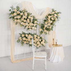Champagne Rose Backdrop Arch Flower Row Wedding Decor Figure 3