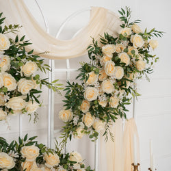 Champagne Rose Backdrop Arch Flower Row Wedding Decor Figure 5
