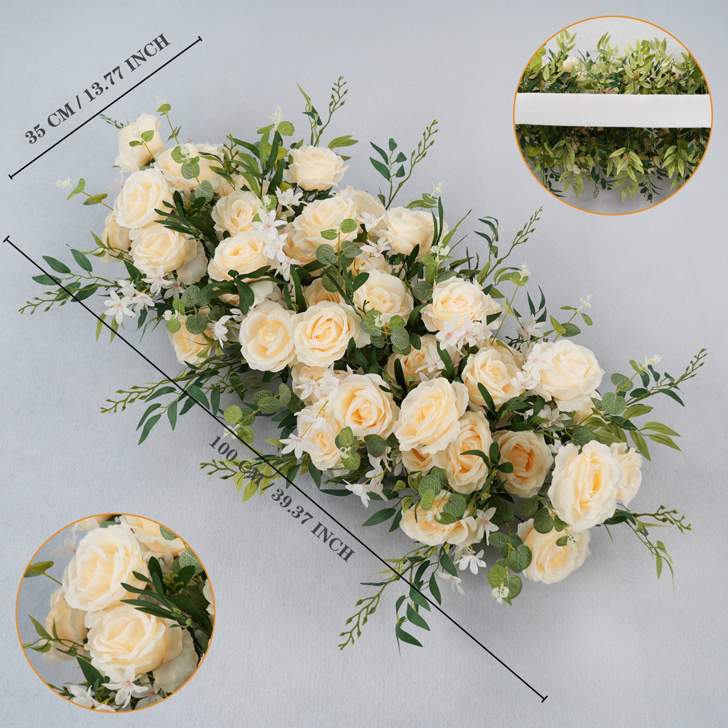 Champagne Rose Backdrop Arch Flower Row Wedding Decor Figure 7