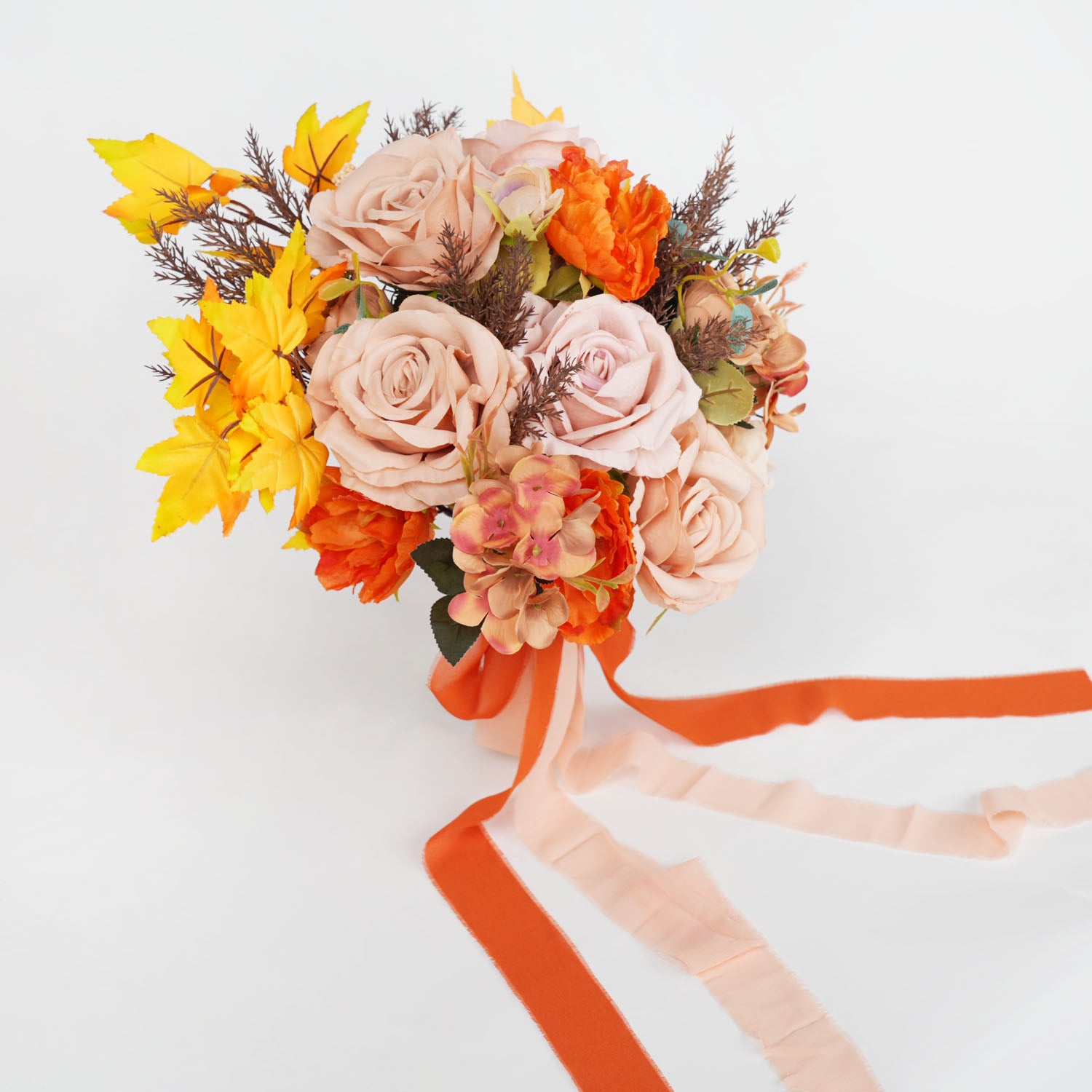 Coffee and Orange wedding flowers bridal  bouquets 7 picture