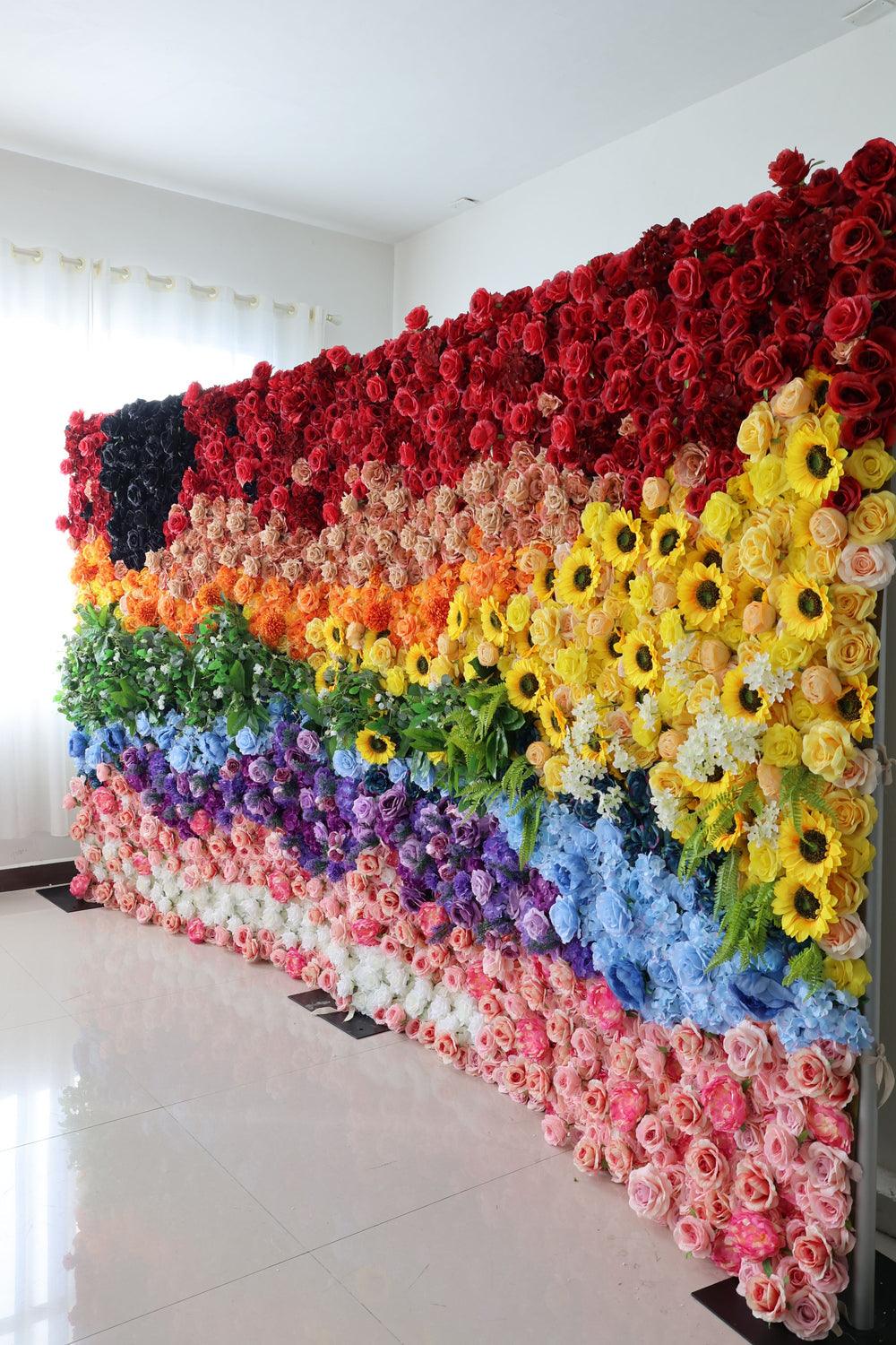 Colorful floral cloth simulation wall wedding background party props