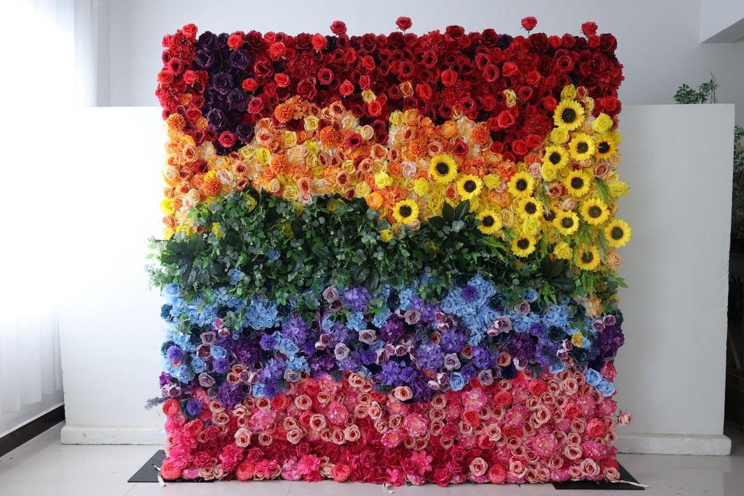Colorful floral cloth simulation wall wedding background party props