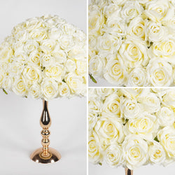 Cream White Half-Sphere Table Flower Floral Arrangement  2 picture