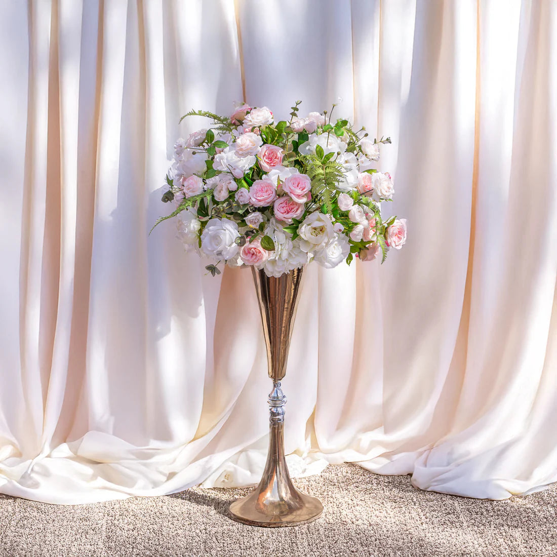 45cm Artificial Pink White Flower Wedding Table Centerpiece
