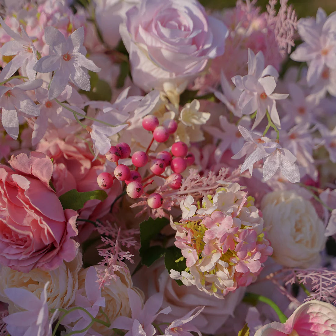 60*45cm Artificial Light Pink Flower Wedding Table Centerpiece