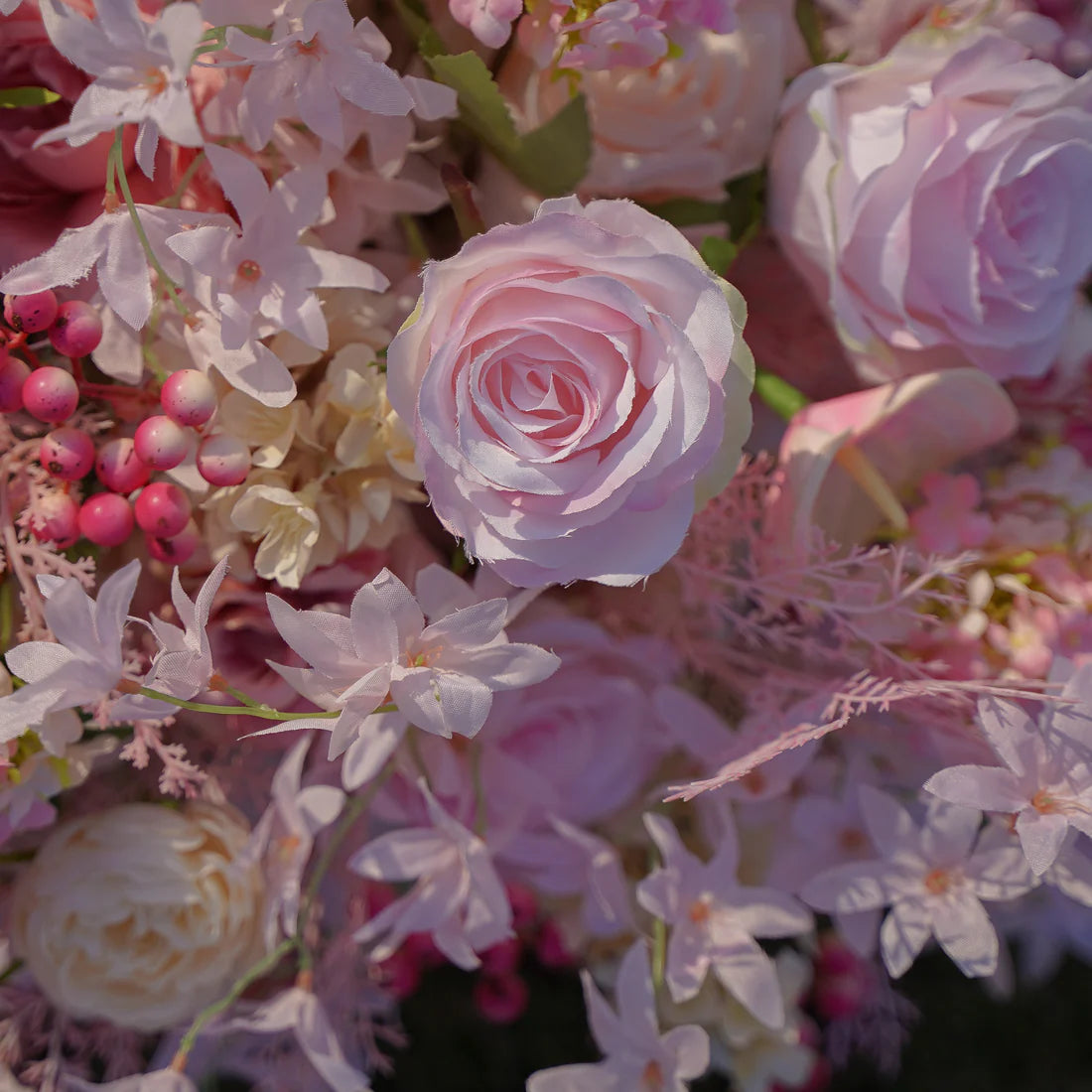 60*45cm Artificial Light Pink Flower Wedding Table Centerpiece