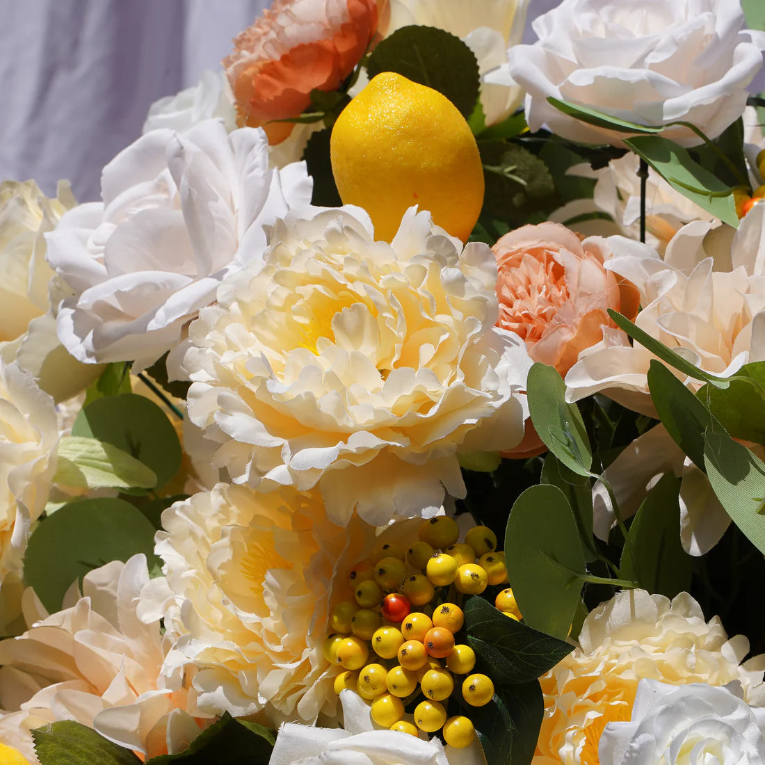 60*45cm Artificial Lemon Flower Wedding Table Centerpiece