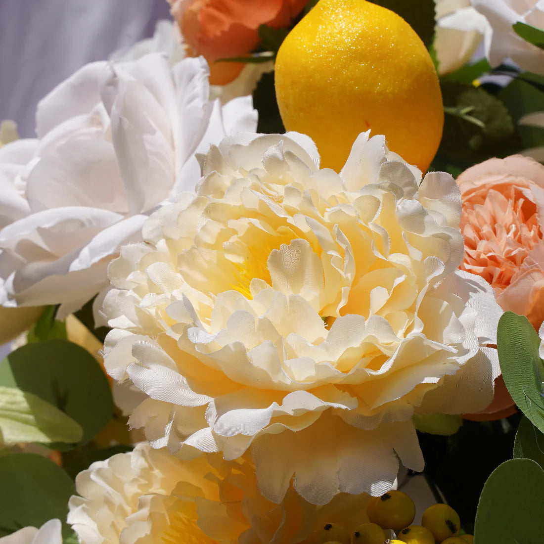 60*45cm Artificial Lemon Flower Wedding Table Centerpiece