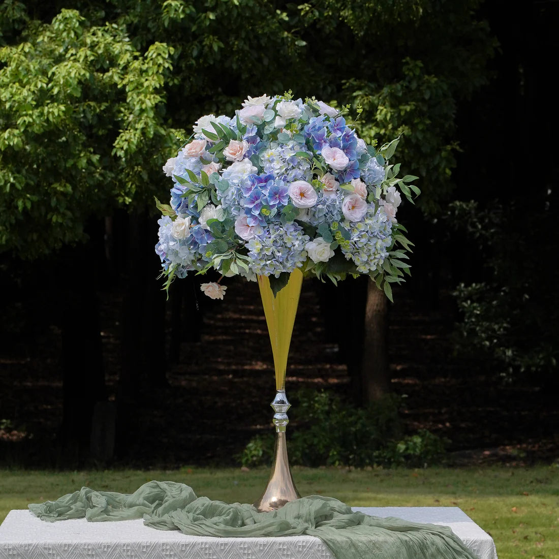 75cm Artificial Teal Flower Wedding Table Centerpiece
