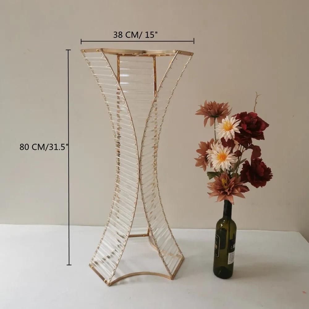 Transparent Small Waist Crystal Flower Holder Wedding Acrylic Flower Holder