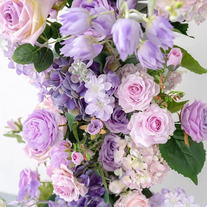 Rose Purple Flower Arch Corner Wedding Party Background Decoration