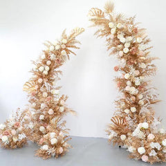 Rose Gold Flower Arch Corner Wedding Party Background Decoration