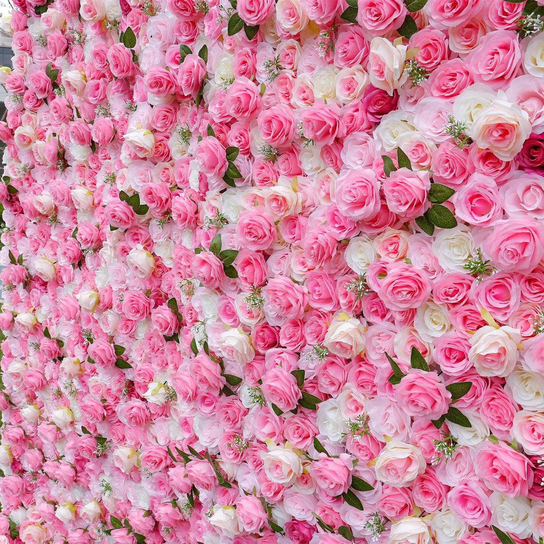 Simulated pink rose wall wedding background decoration