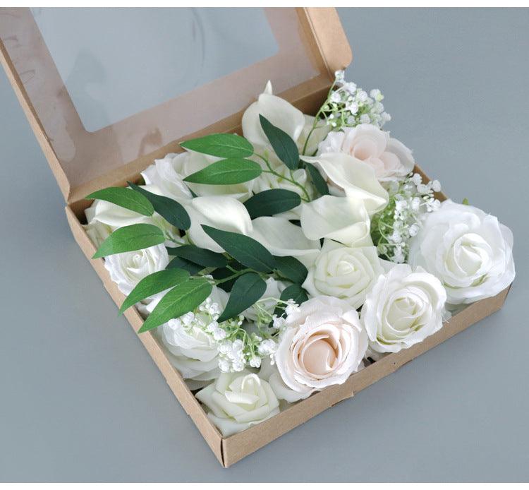 Simulated White Rose Full Sky Star Silk Fabric Aircraft Box DIY Interior Decoration