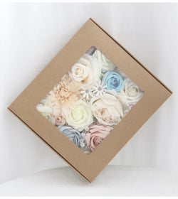 Simulated pink blue mixed rose silk fabric aircraft box DIY interior decoration
