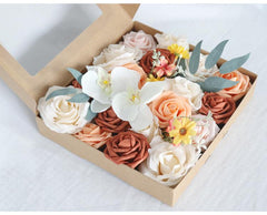 Simulated white orange rose silk fabric aircraft box DIY interior decoration